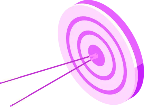 A target with two arrows hitting the bullseye